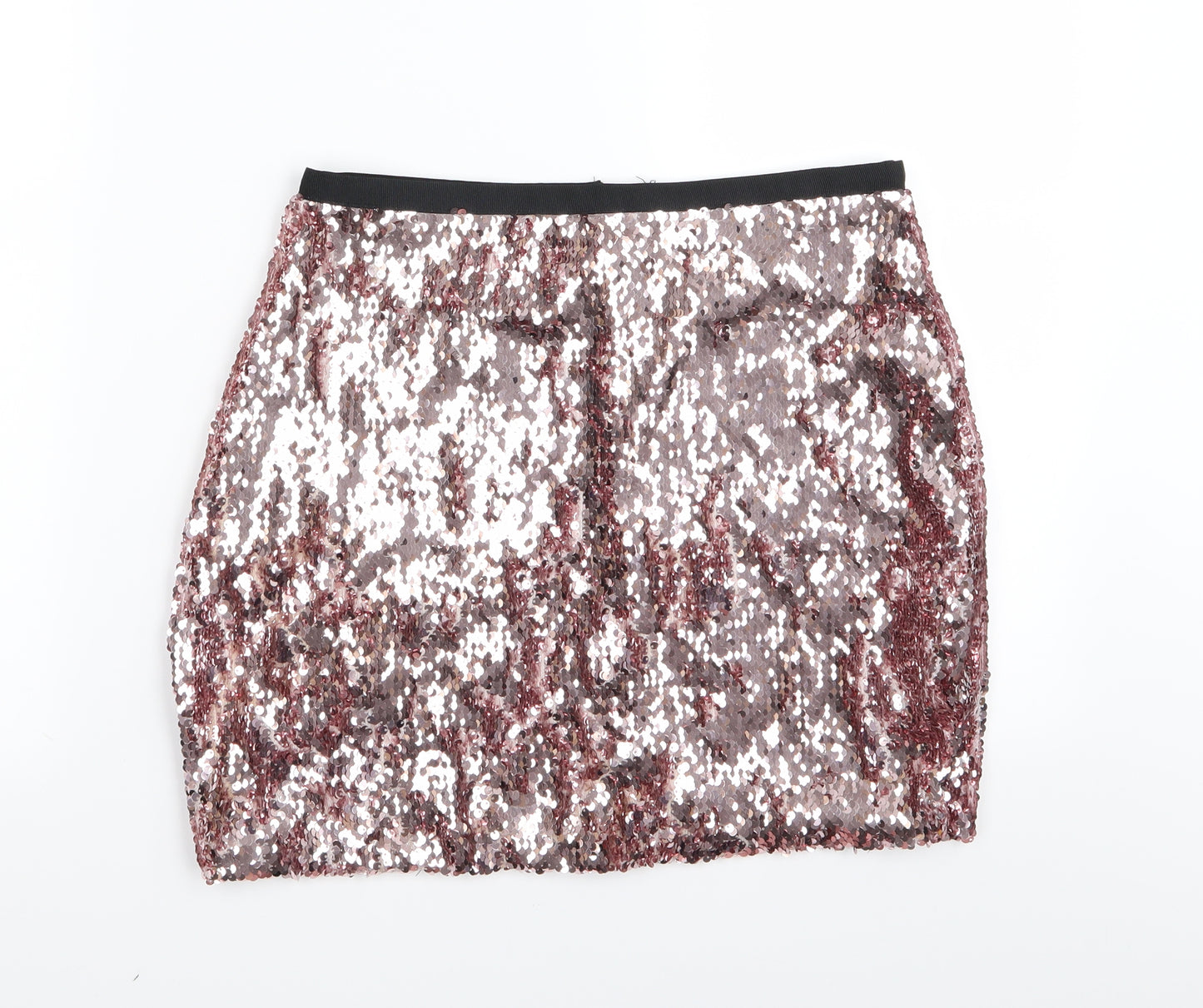 Topshop Womens Pink   Mini Skirt Size 10  - Sequins all over
