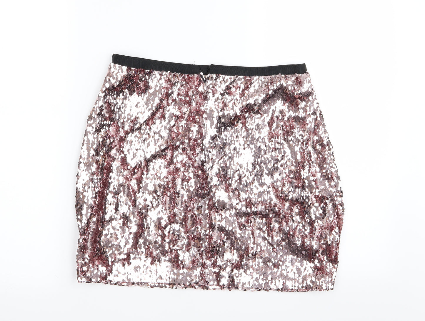 Topshop Womens Pink   Mini Skirt Size 10  - Sequins all over