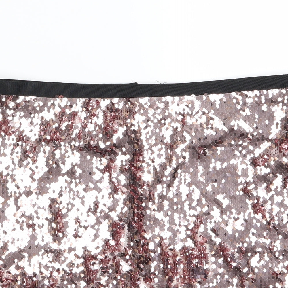 Topshop Womens Pink   Mini Skirt Size 10  - Sequins all over