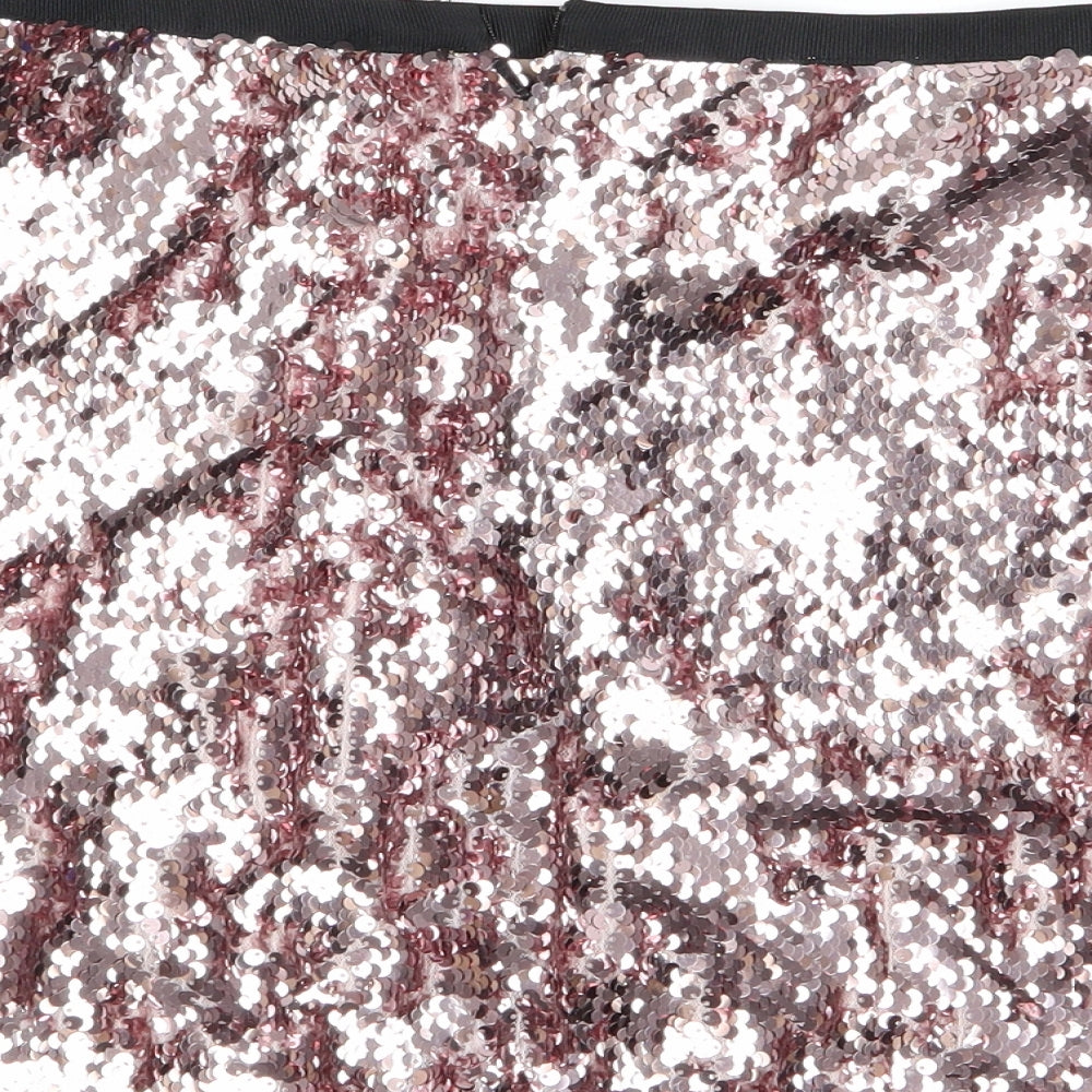 Topshop Womens Pink   Mini Skirt Size 10  - Sequins all over