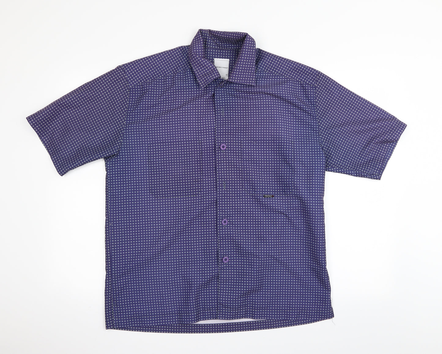 firestrap Mens Blue Geometric   Button-Up Size M