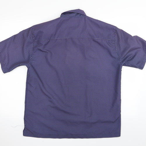 firestrap Mens Blue Geometric   Button-Up Size M