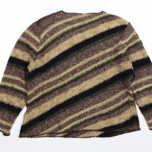 FRANK SAUL Womens Multicoloured Striped  Pullover Jumper Size M