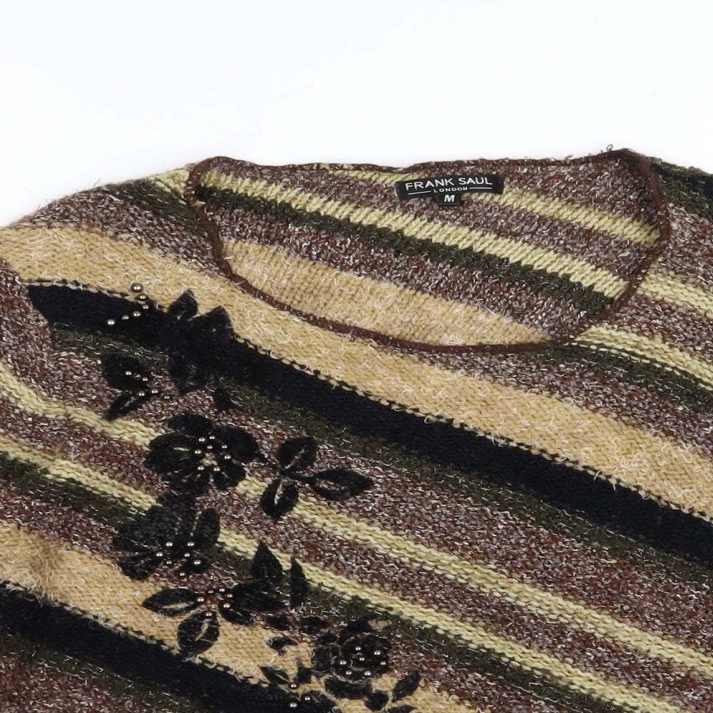 FRANK SAUL Womens Multicoloured Striped  Pullover Jumper Size M