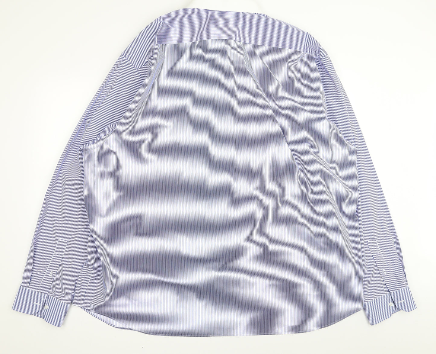 Pierre Cardin Mens Blue Striped   Button-Up Size 20