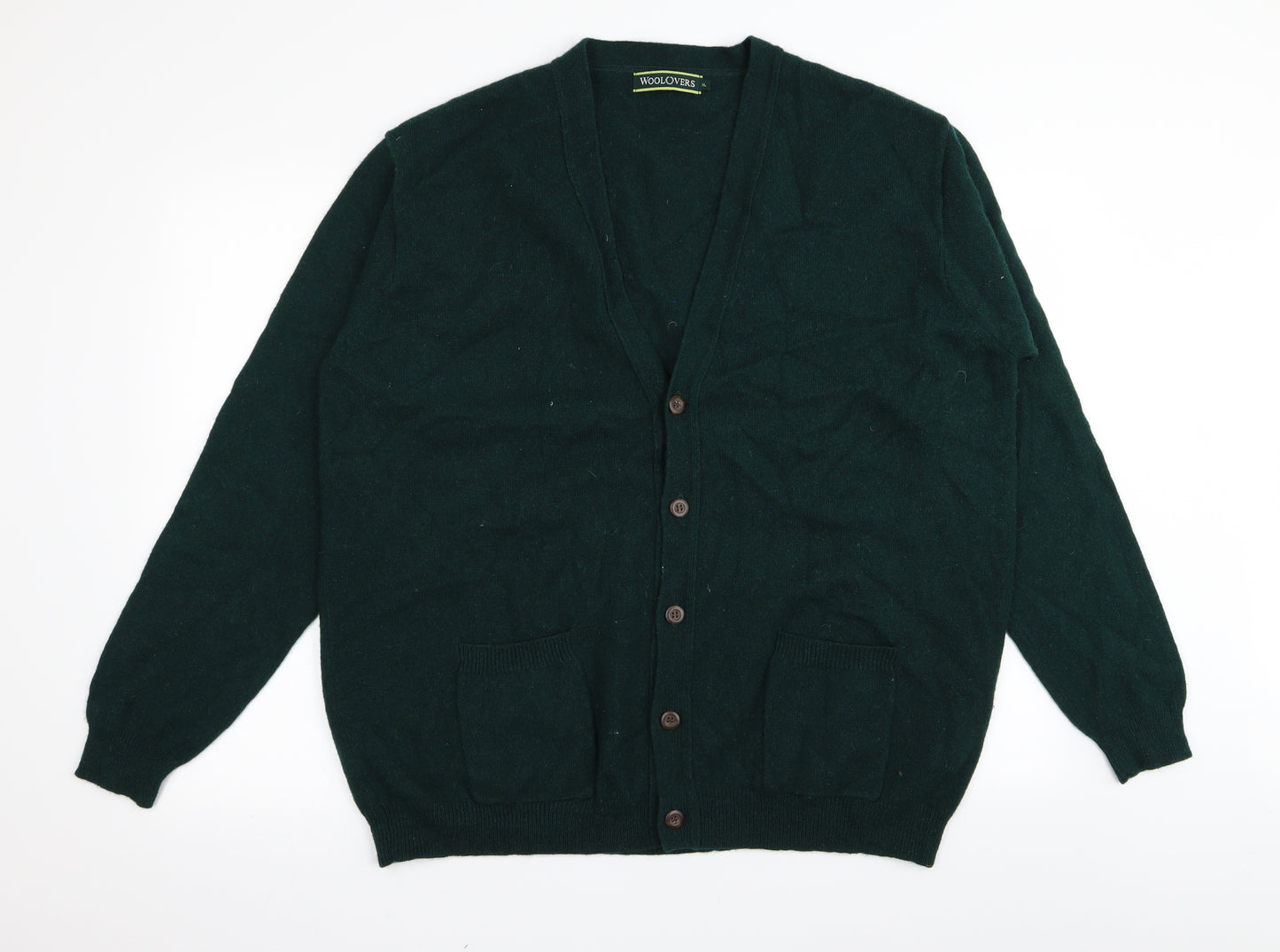 Woolovers Mens Green   Cardigan Jumper Size XL