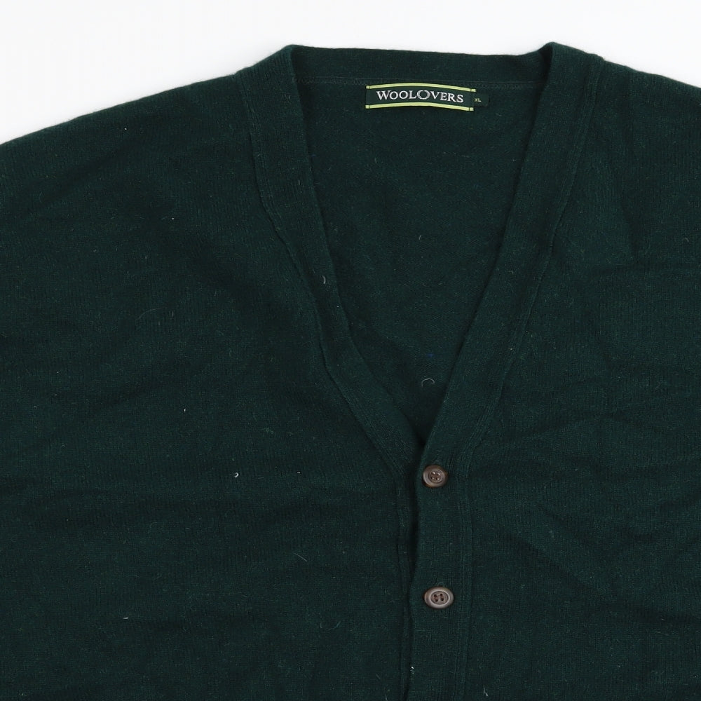 Woolovers Mens Green   Cardigan Jumper Size XL