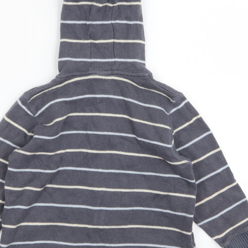 NEXT Boys Grey Striped  Full Zip Jumper Size 7-8 Years