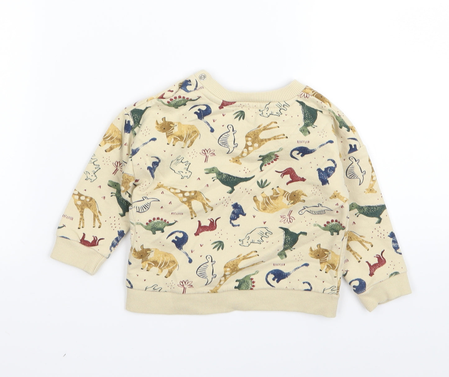 Nutmeg Boys Beige Animal Print  Pullover Jumper Size 6-9 Months