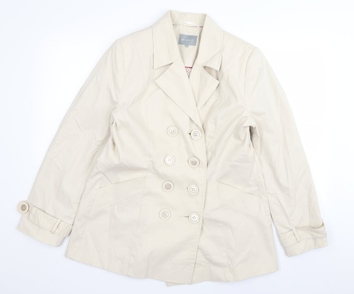 Per Una Womens Beige Overcoat Coat Size 16