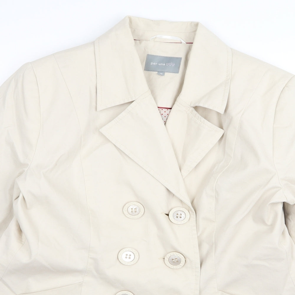 Per Una Womens Beige   Overcoat Coat Size 16