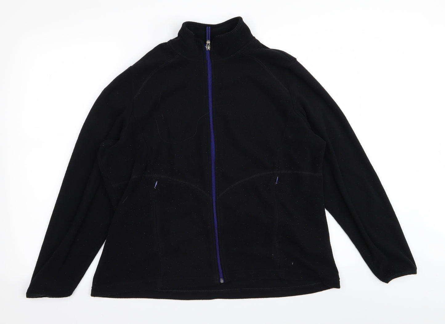 M&S Womens Black   Full Zip Jumper Size 18