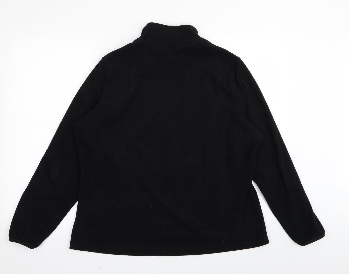 M&S Womens Black   Full Zip Jumper Size 18