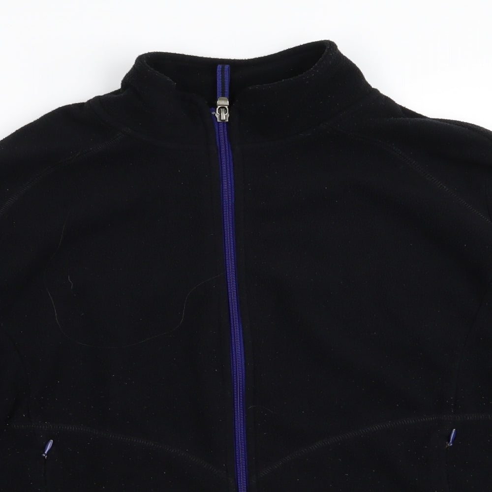 M&S Womens Black   Full Zip Jumper Size 18