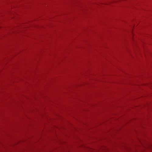 DAVID EMANUEL Womens Red   Basic T-Shirt Size XL