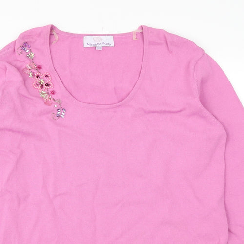 Michele Hope Womens Pink   Pullover Jumper Size 10