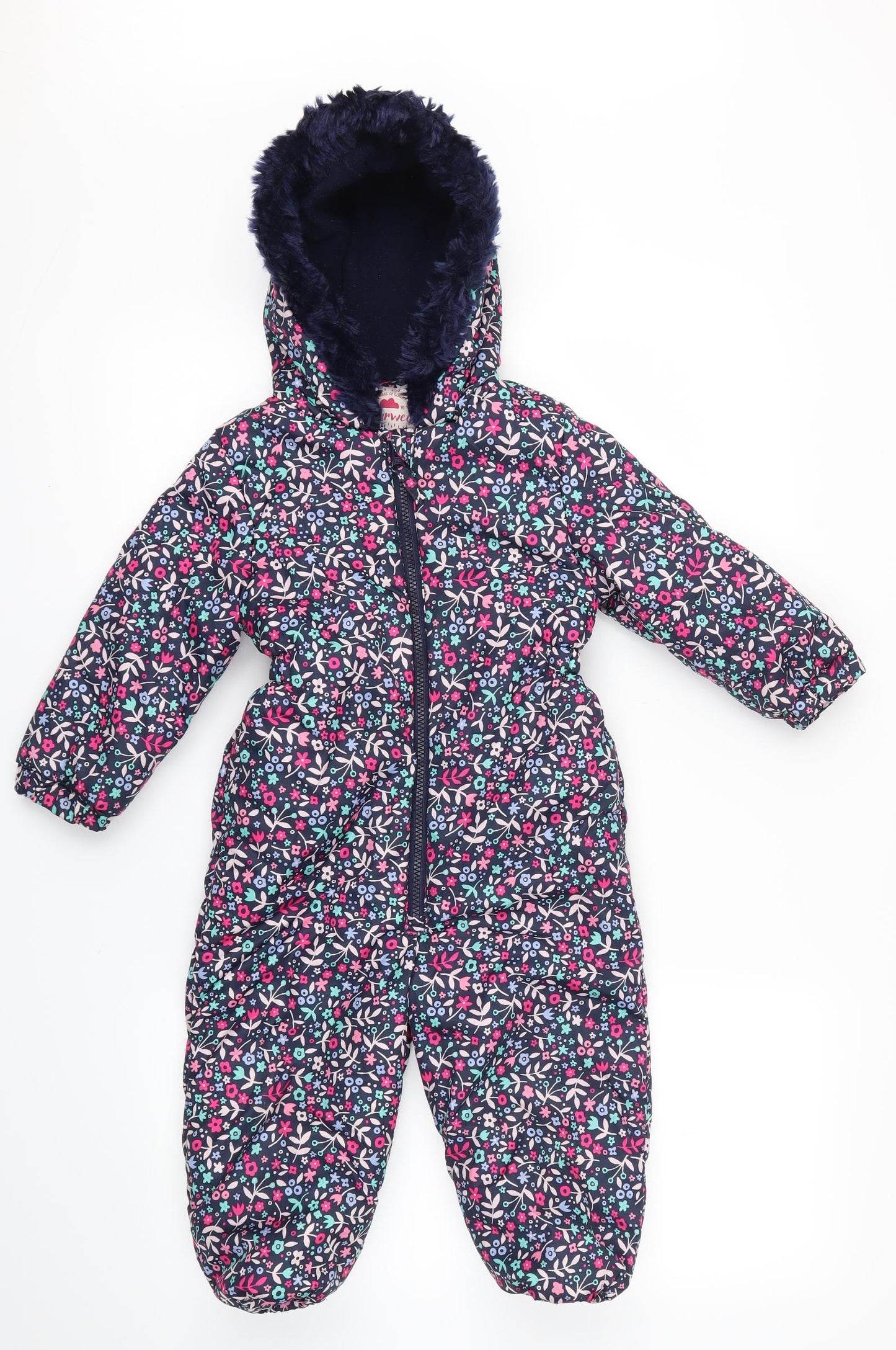 George Girls Multicoloured Floral  Jacket Snowsuit Size 2-3 Years