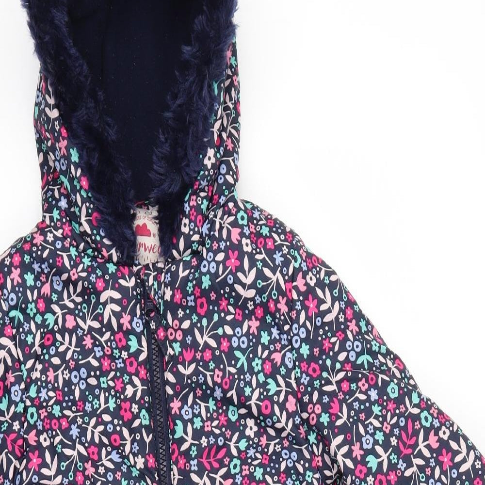 George Girls Multicoloured Floral  Jacket Snowsuit Size 2-3 Years