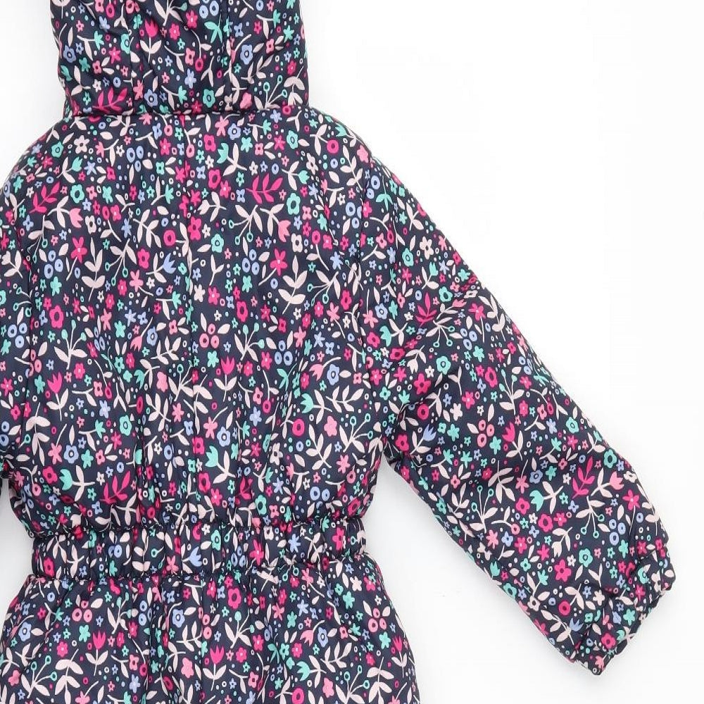 George Girls Multicoloured Floral  Jacket Snowsuit Size 2-3 Years