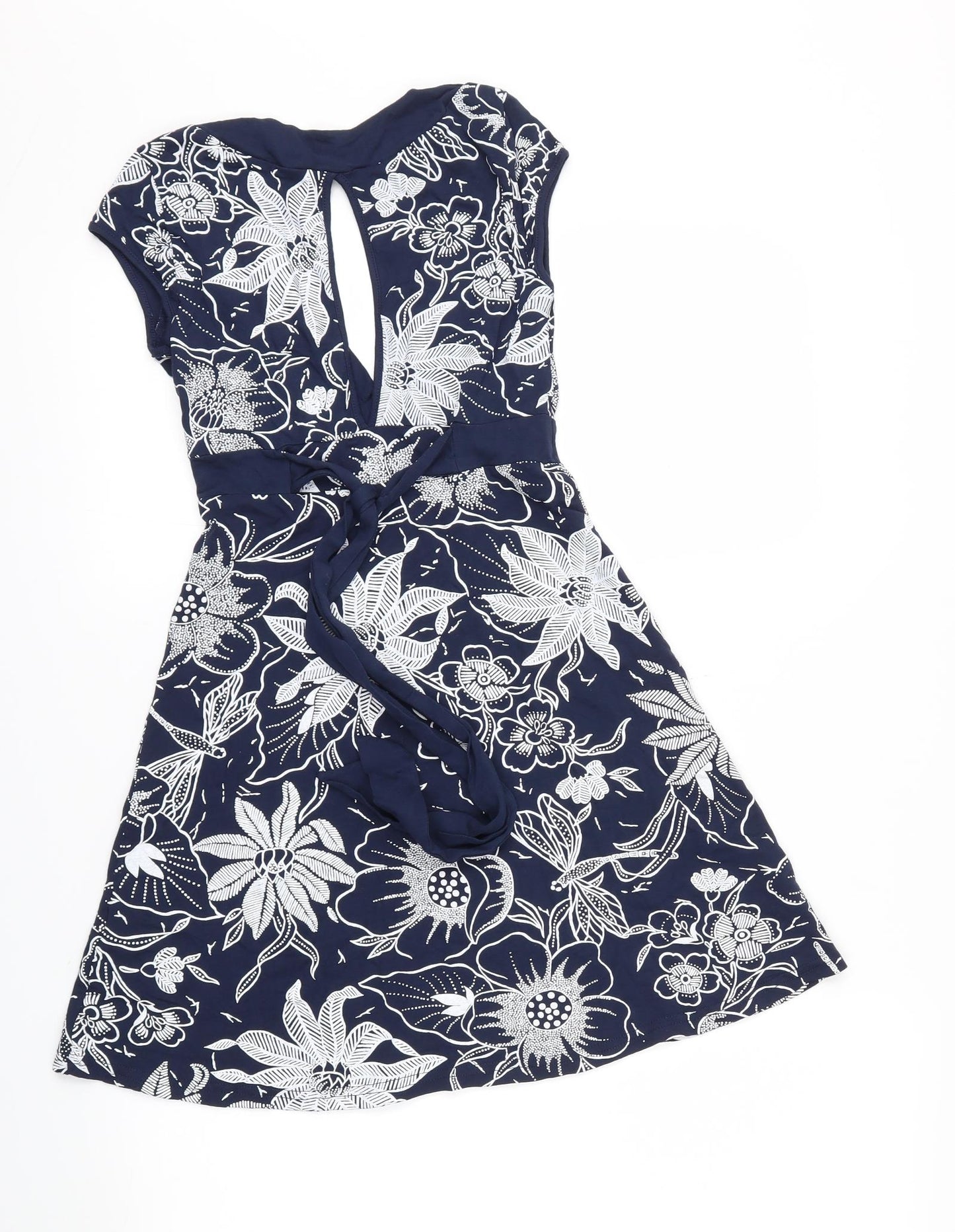 Jane Norman Womens Blue Floral  Fit & Flare  Size 8