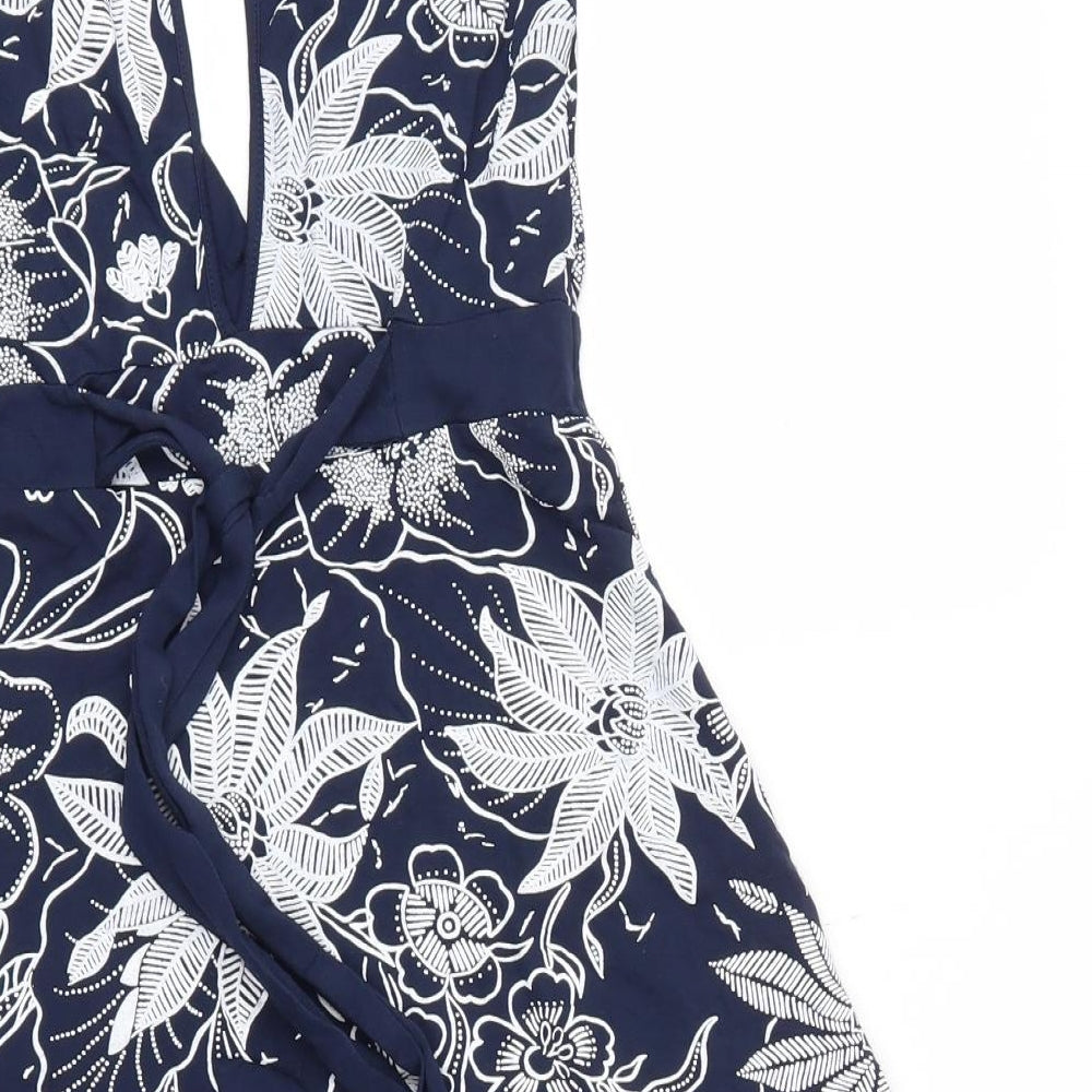 Jane Norman Womens Blue Floral  Fit & Flare  Size 8