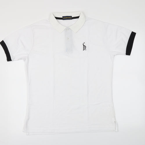 lyon becker Mens White    Polo Size L