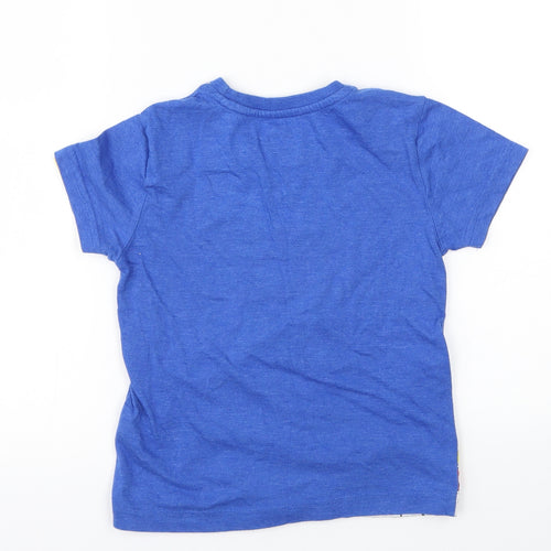 Disney Boys Blue Animal Print  Basic T-Shirt Size 4-5 Years