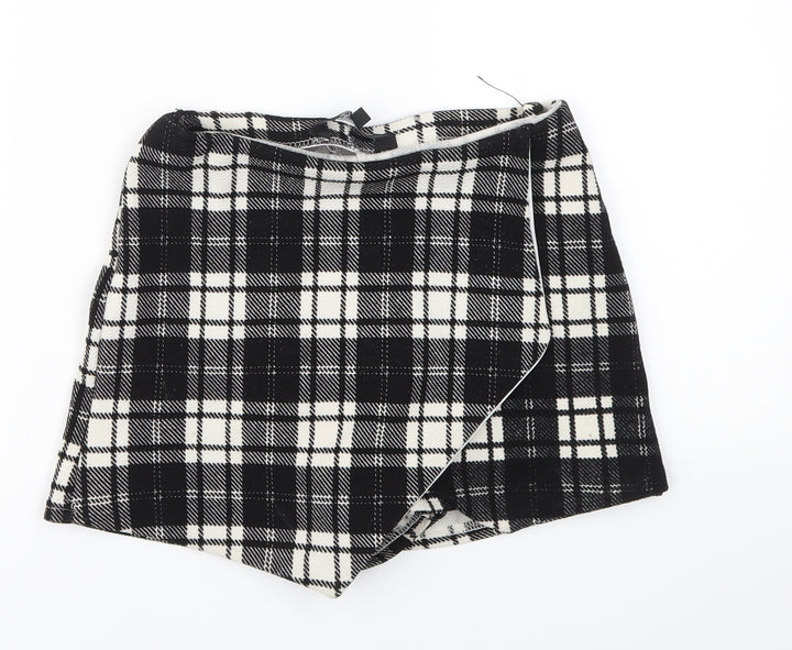 New Look Girls Black Check  Cut-Off Shorts Size 9 Years