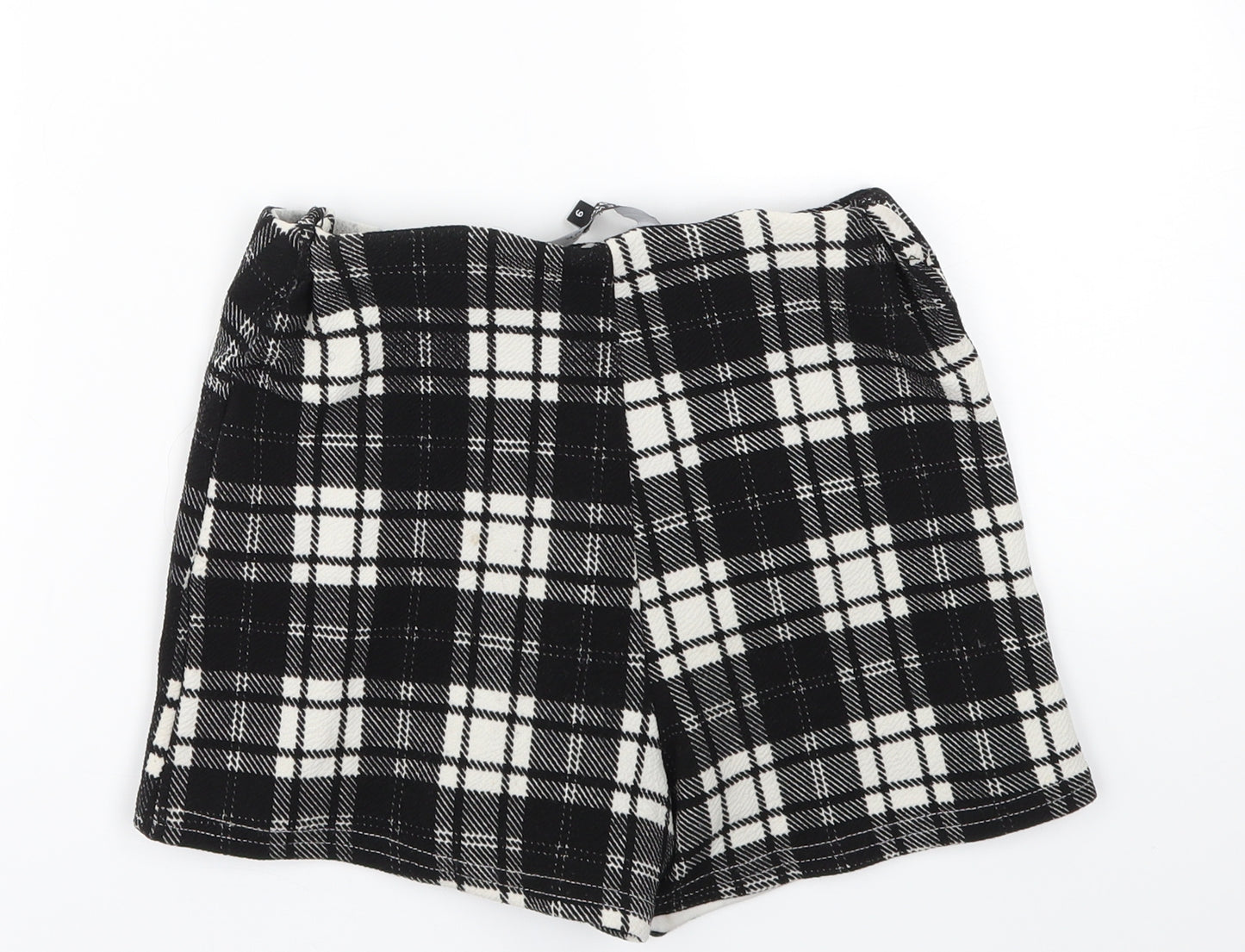 New Look Girls Black Check  Cut-Off Shorts Size 9 Years