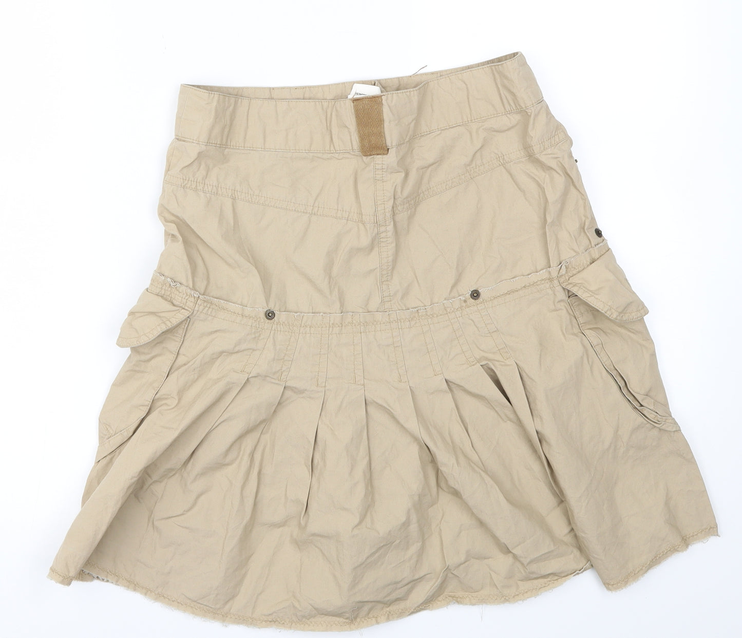 Morgan de Toi Womens Beige Houndstooth  Flare Skirt Size 30