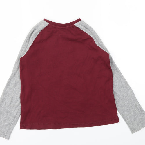 George Boys Red Animal Print  Basic T-Shirt Size 8-9 Years
