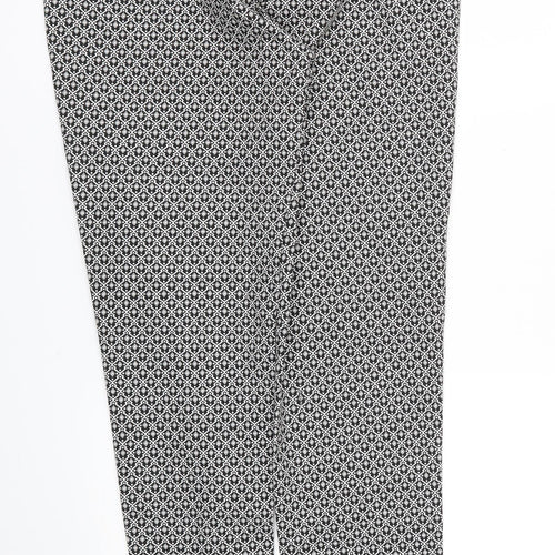 F&F Womens Black Argyle/Diamond  Trousers  Size 6 L28 in