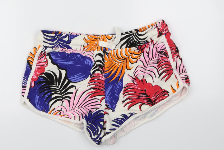 New Look Womens Multicoloured Floral Cut-Off Shorts Size 8 - Stretch waistband