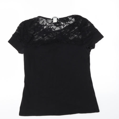 H&M Womens Black   Basic T-Shirt Size M