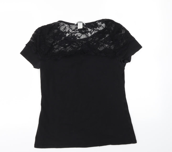 H&M Womens Black Basic T-Shirt Size M