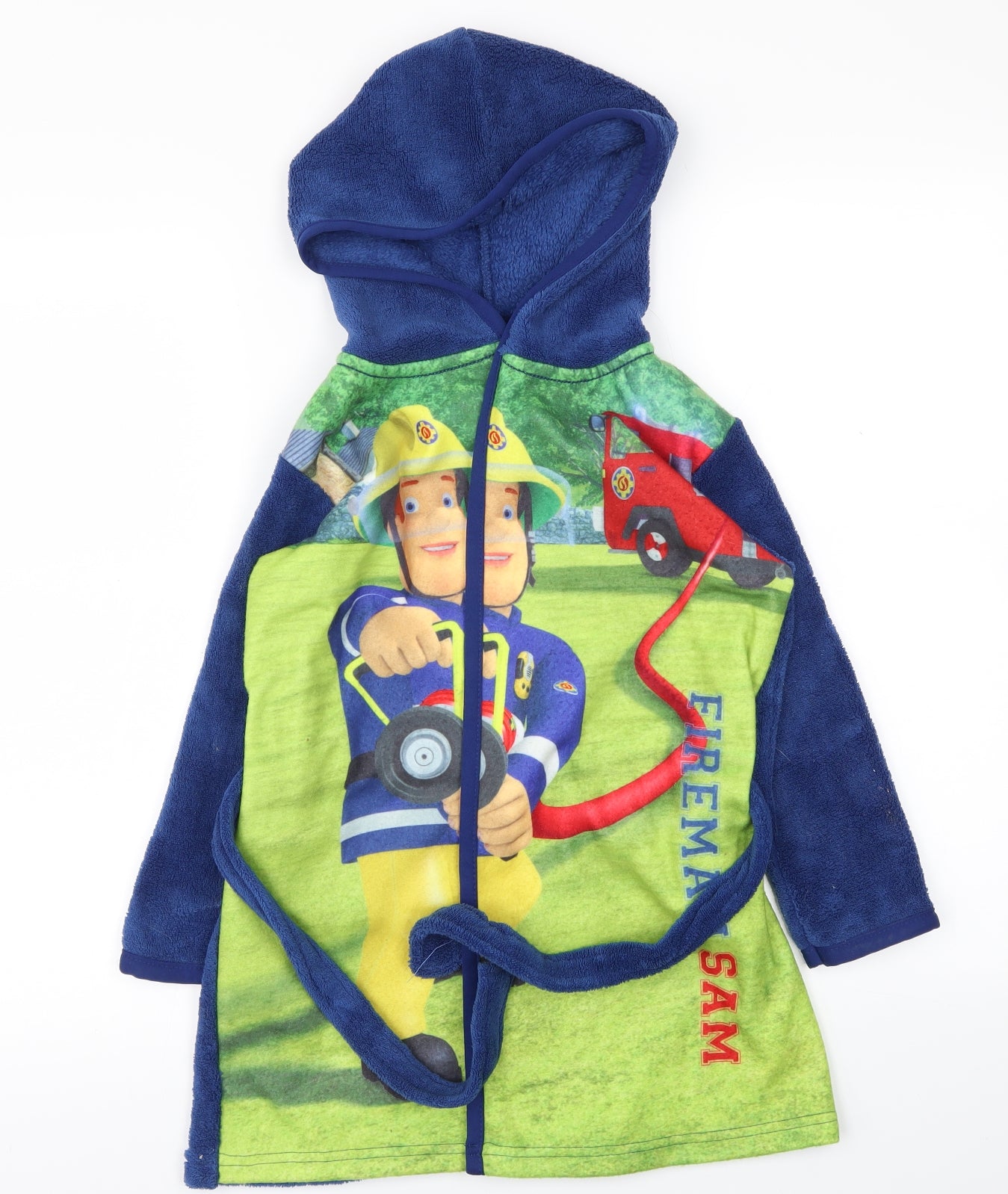 Fireman Sam Boys Blue Animal Print   Gown Size 5 Years