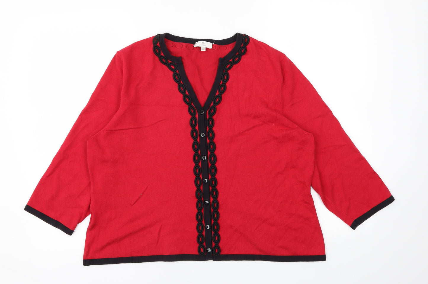 CC Womens Red   Cardigan Jumper Size XL