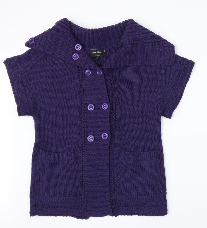 Chloe White Womens Purple Full Zip Jumper Size 14