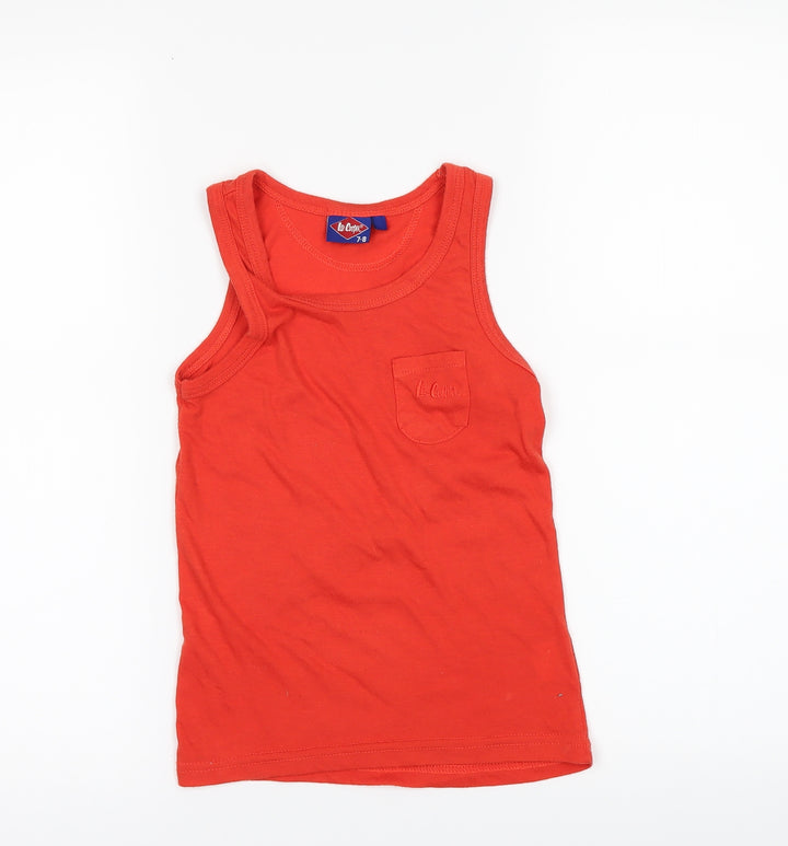 Lee Cooper Boys Orange   Basic T-Shirt Size 7-8 Years