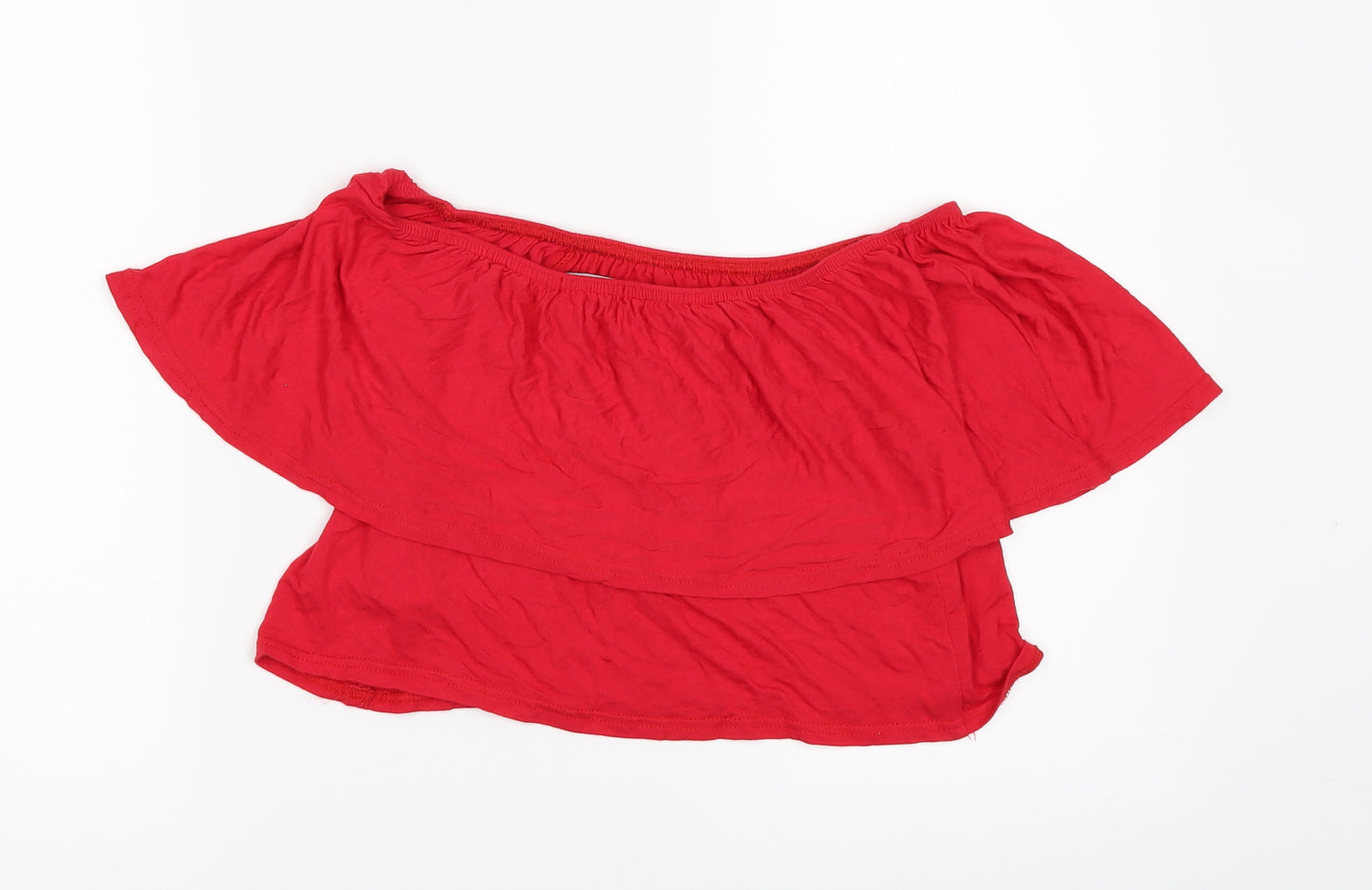 Boohoo Womens Red   Cropped Blouse Size 14
