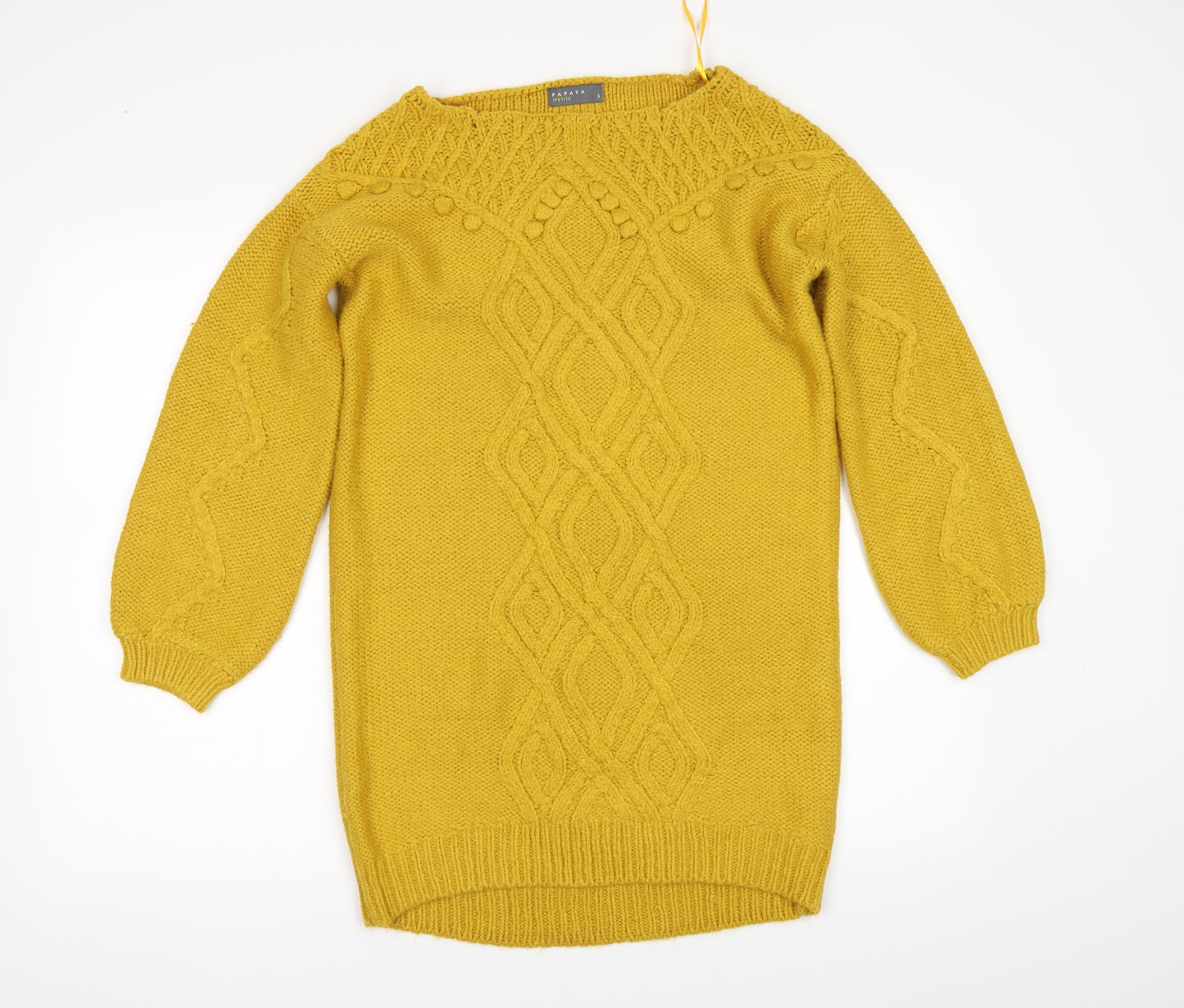 Papaya Womens Yellow   Pullover Jumper Size S