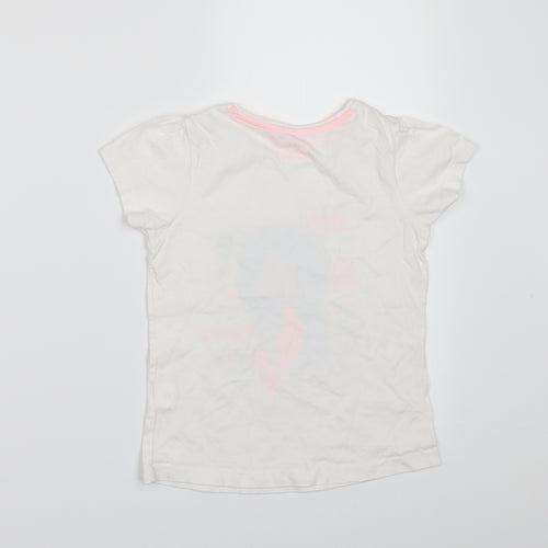 Primark Girls White   Basic T-Shirt Size 5-6 Years  - Mermaid
