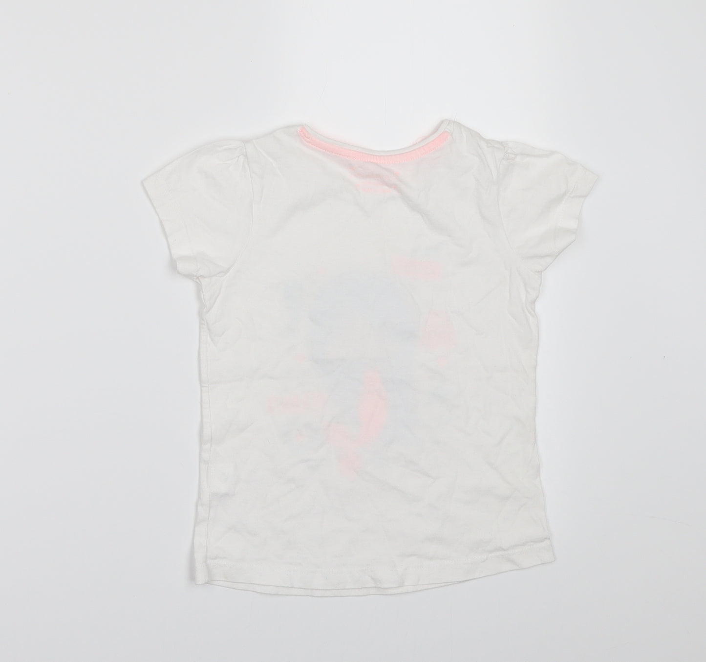 Primark Girls White   Basic T-Shirt Size 5-6 Years  - Mermaid