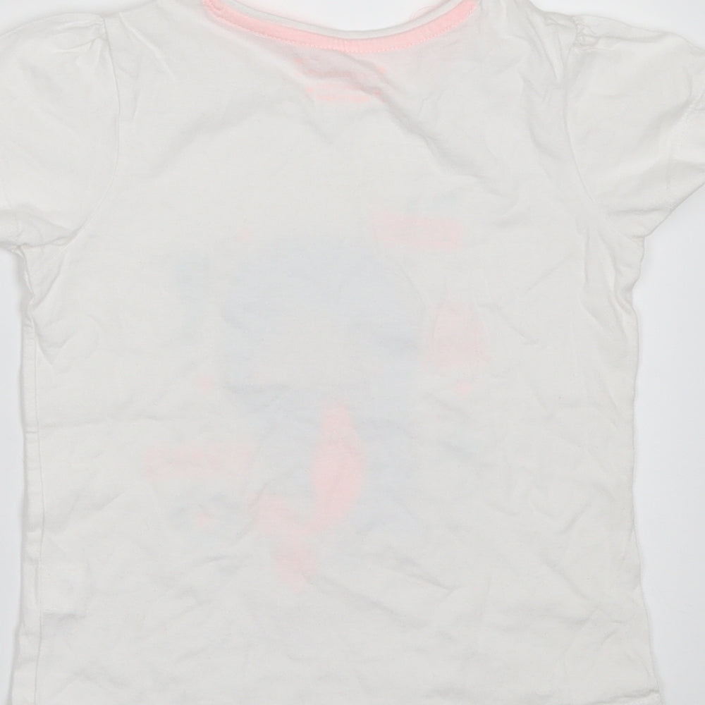 Primark Girls White   Basic T-Shirt Size 5-6 Years  - Mermaid