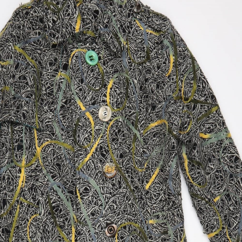 Rosa & Rose Womens Multicoloured Geometric  Overcoat Coat Size L