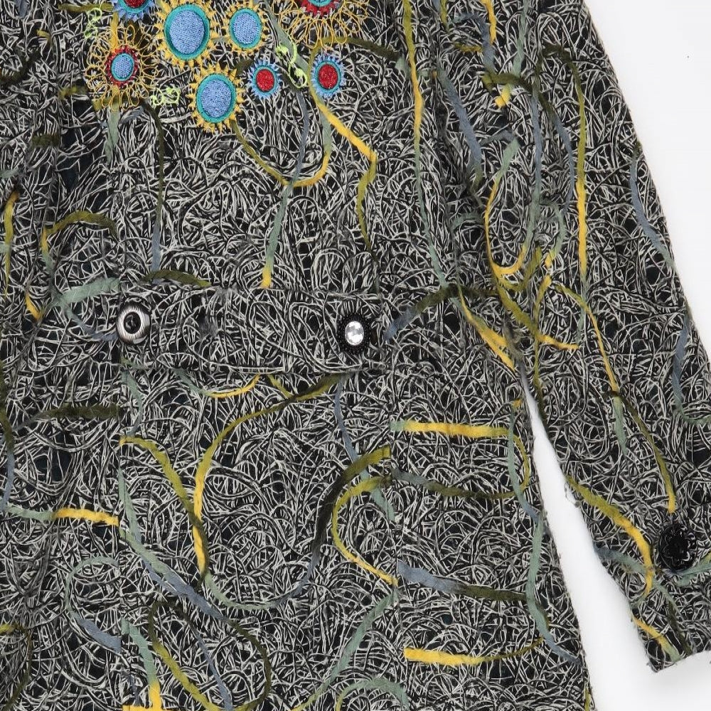 Rosa & Rose Womens Multicoloured Geometric  Overcoat Coat Size L