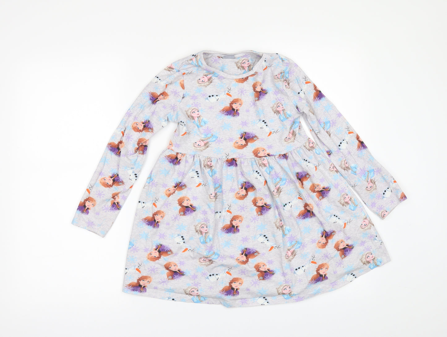 Matalan Girls Grey Geometric  A-Line  Size 9 Years  - FROZEN`