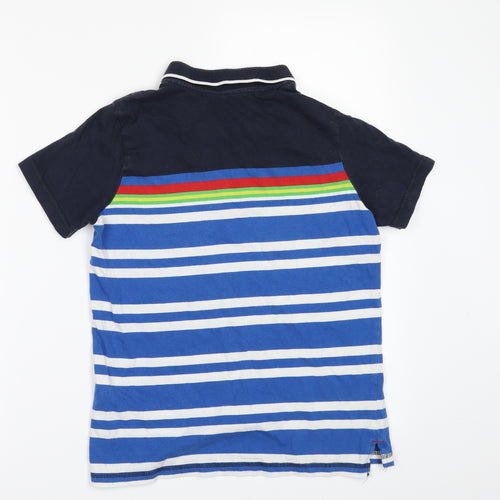 F&F Boys Blue Striped  Basic Polo Size 9-10 Years