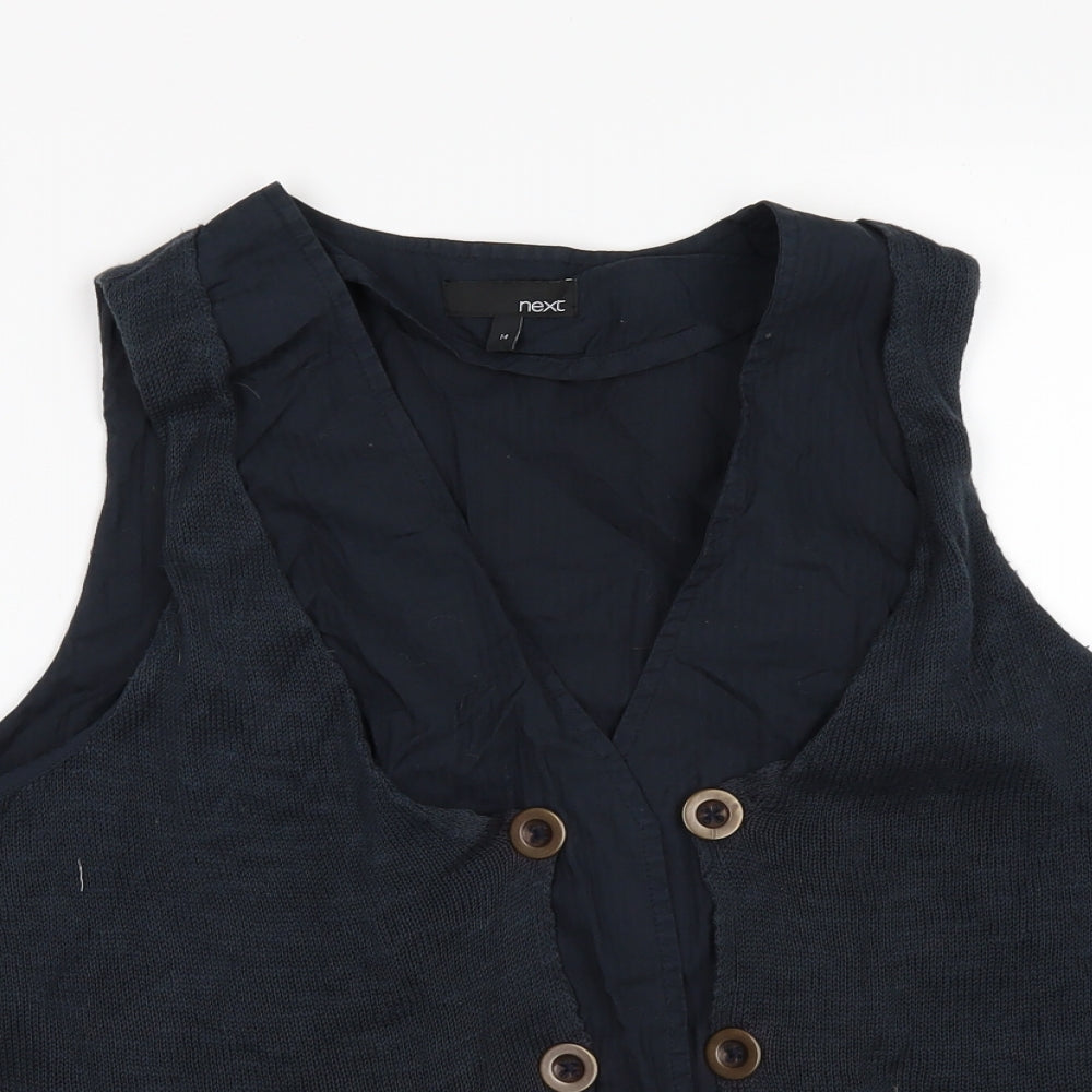 NEXT Womens Black   Gilet Waistcoat Size 14  - Frilled hem