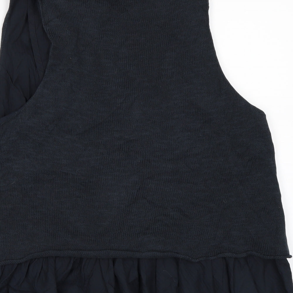 NEXT Womens Black   Gilet Waistcoat Size 14  - Frilled hem